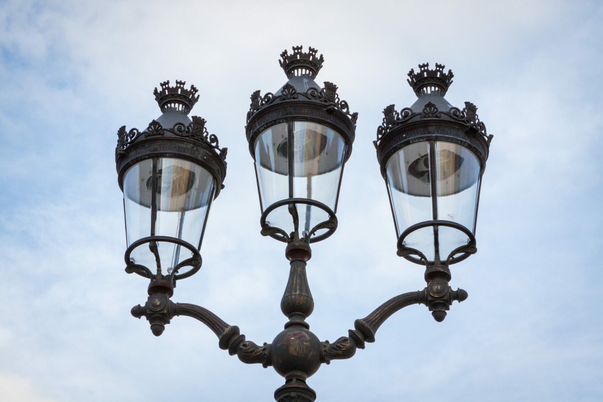 Old Wrought Iron Lamp On A Building Exterior