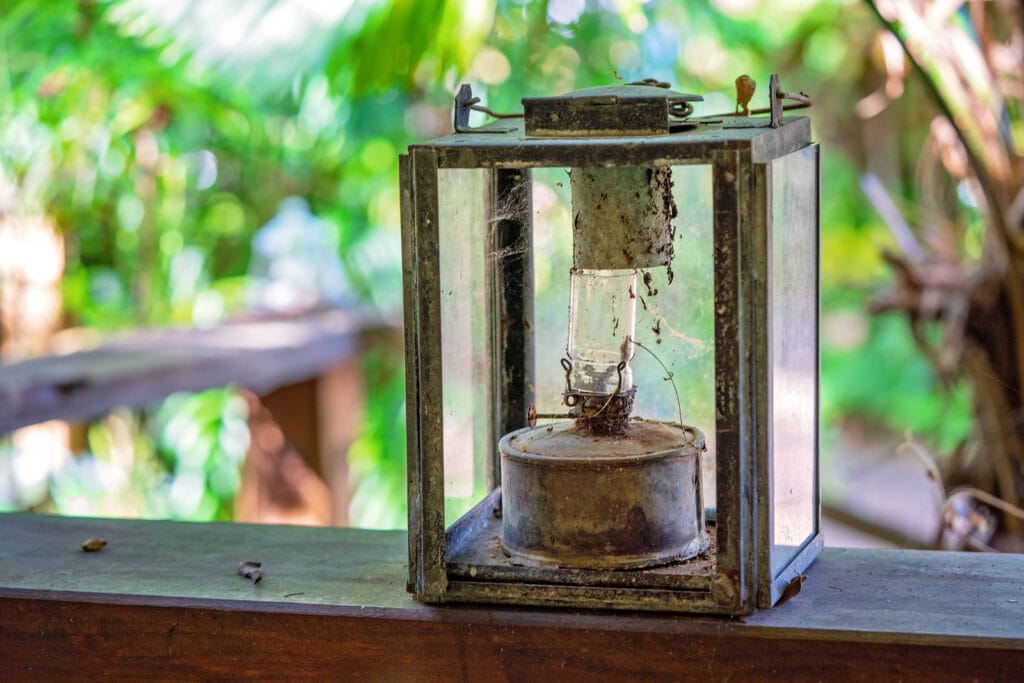 Very Old And Dirty Kerosene Lamp 