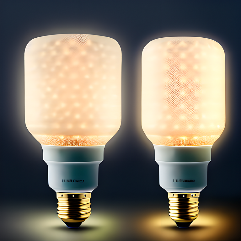two LED light bulbs side by side
