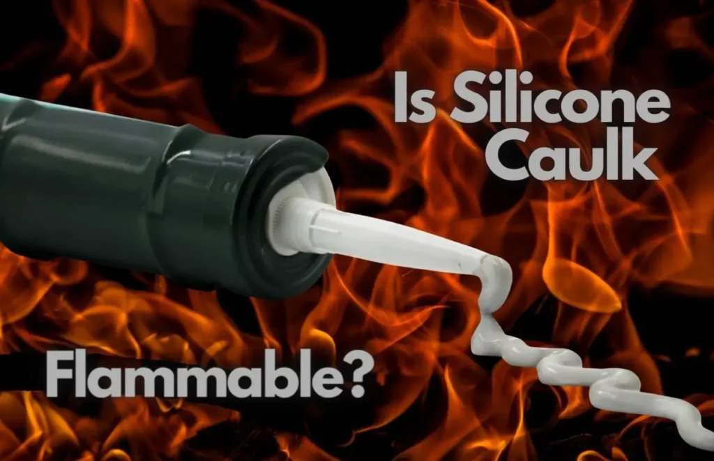 Silicone caulk with a flaming background.