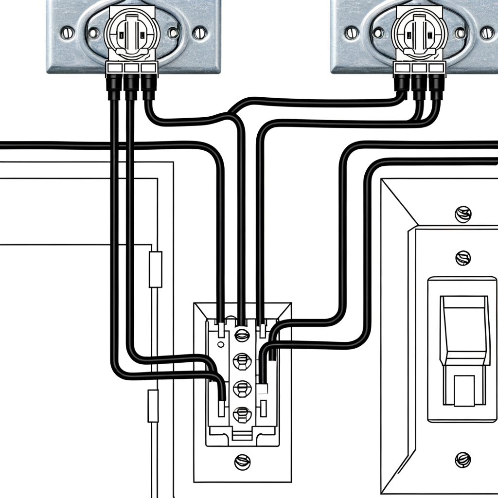 3 Black Wires Light Switch featuring a 3-way wiring Black wires, schematic background