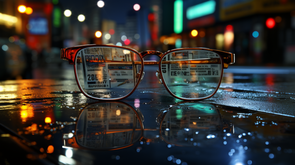 Anti-glare coated prescription glasses