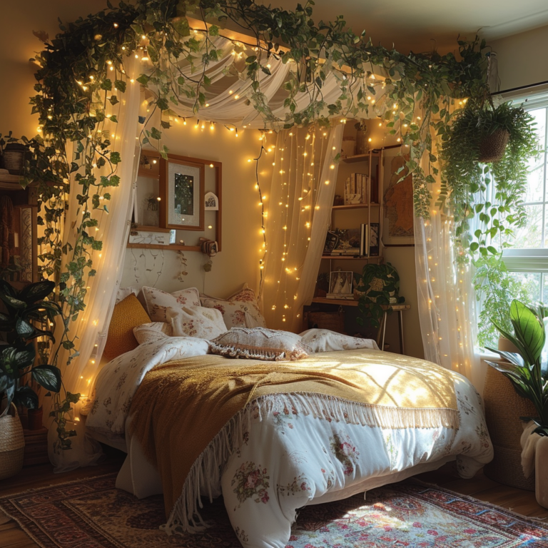 Rooms With String Lights: Bedroom String Light Ideas