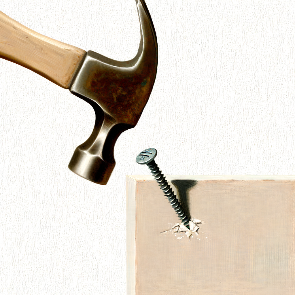 Hammer approaching screw