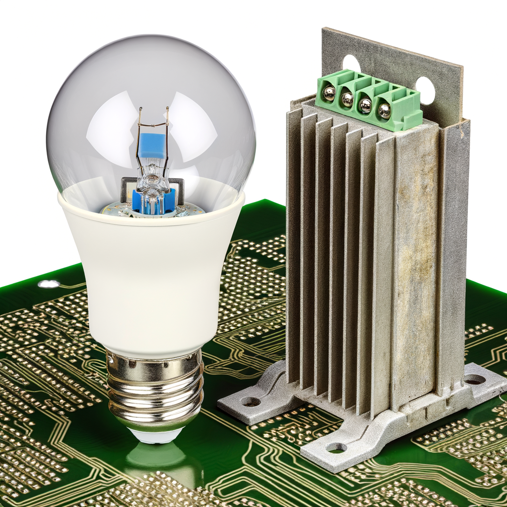 Do LED Lights Need a Ballast featuring an Open LED bulb with traditional ballast on circuit board
