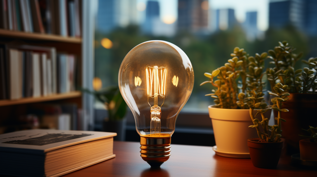 Soft white bulb in cozy room vs. daylight bulb in bright office