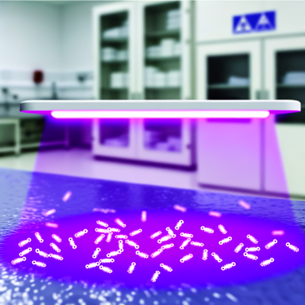 UV-C device sanitizing surface